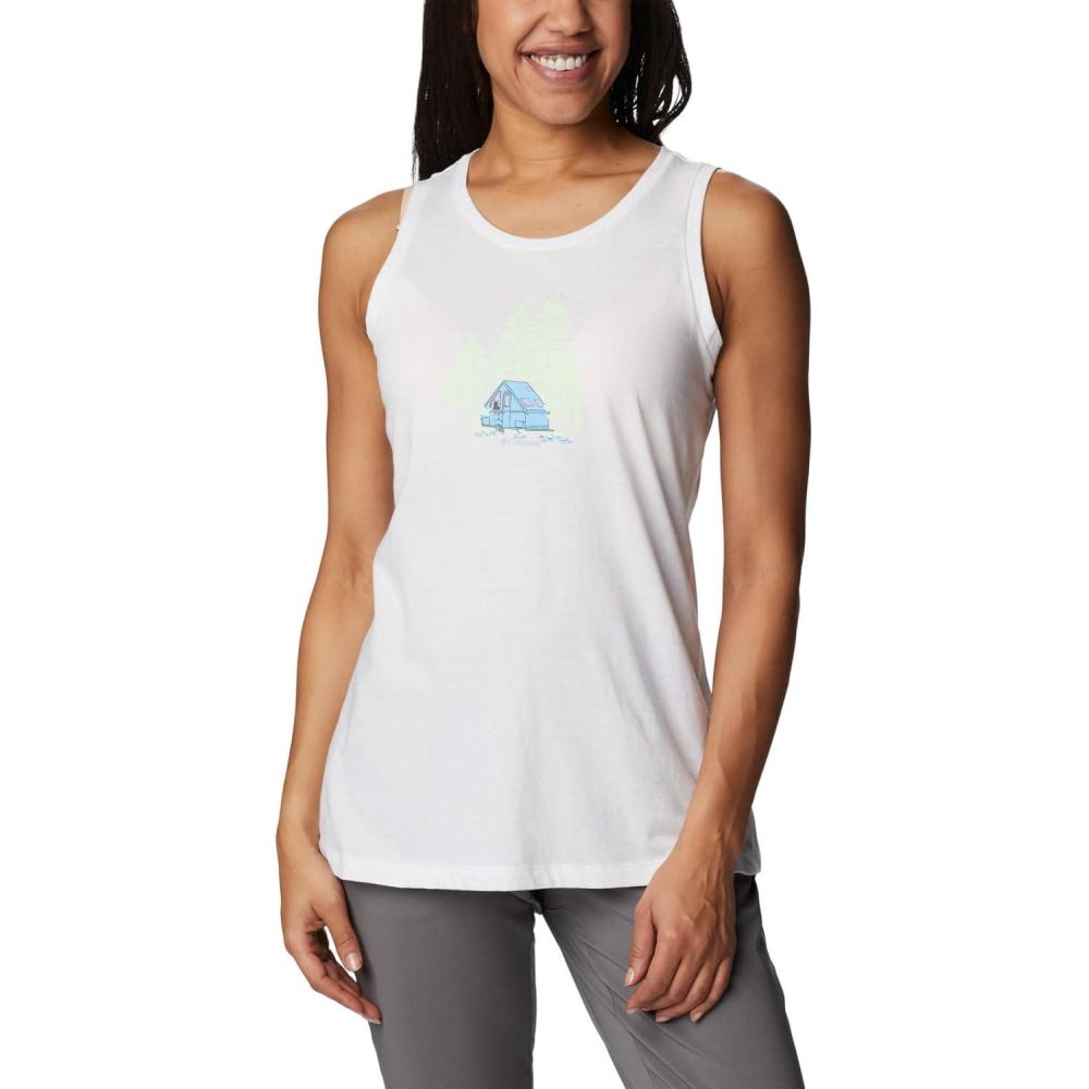 imageColumbia Womens Bluff Mesa TankCami ShirtWhiteBest Site Graphic