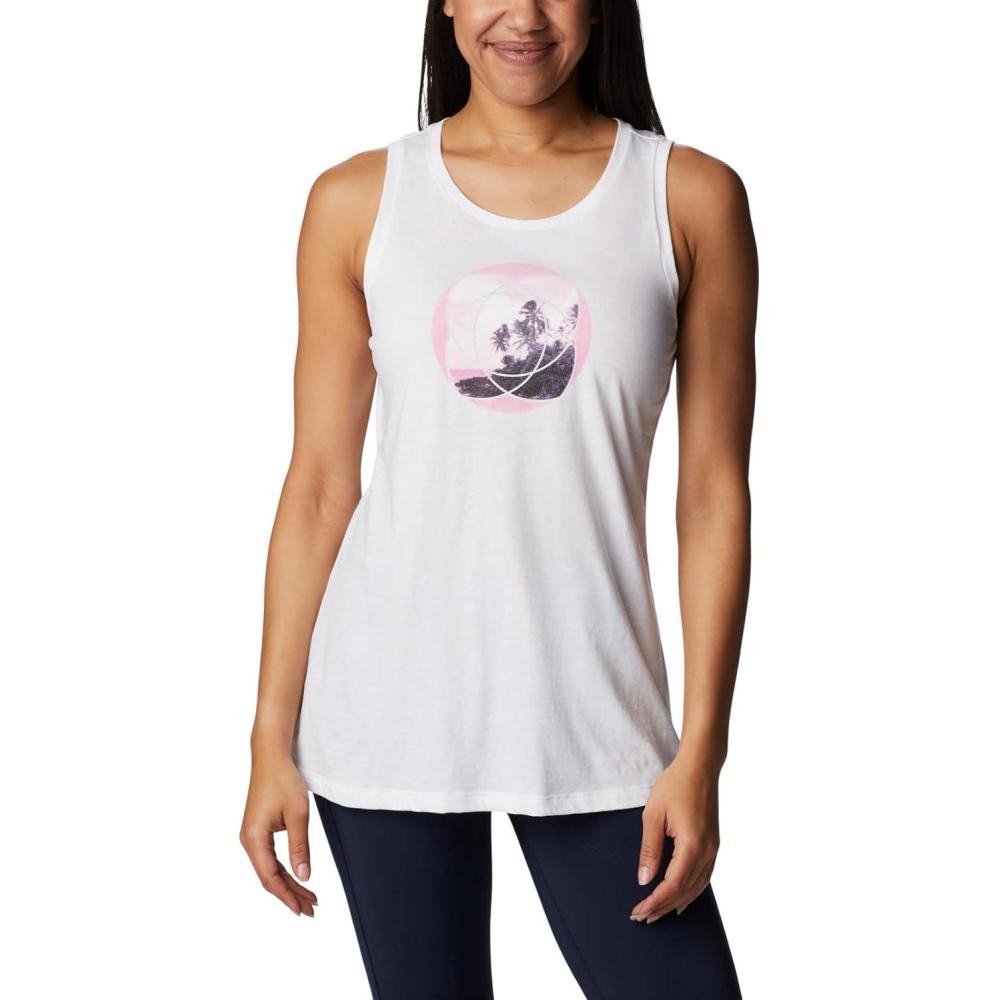 imageColumbia Womens Bluff Mesa TankCami ShirtWhiteMeditation Isle Graphic