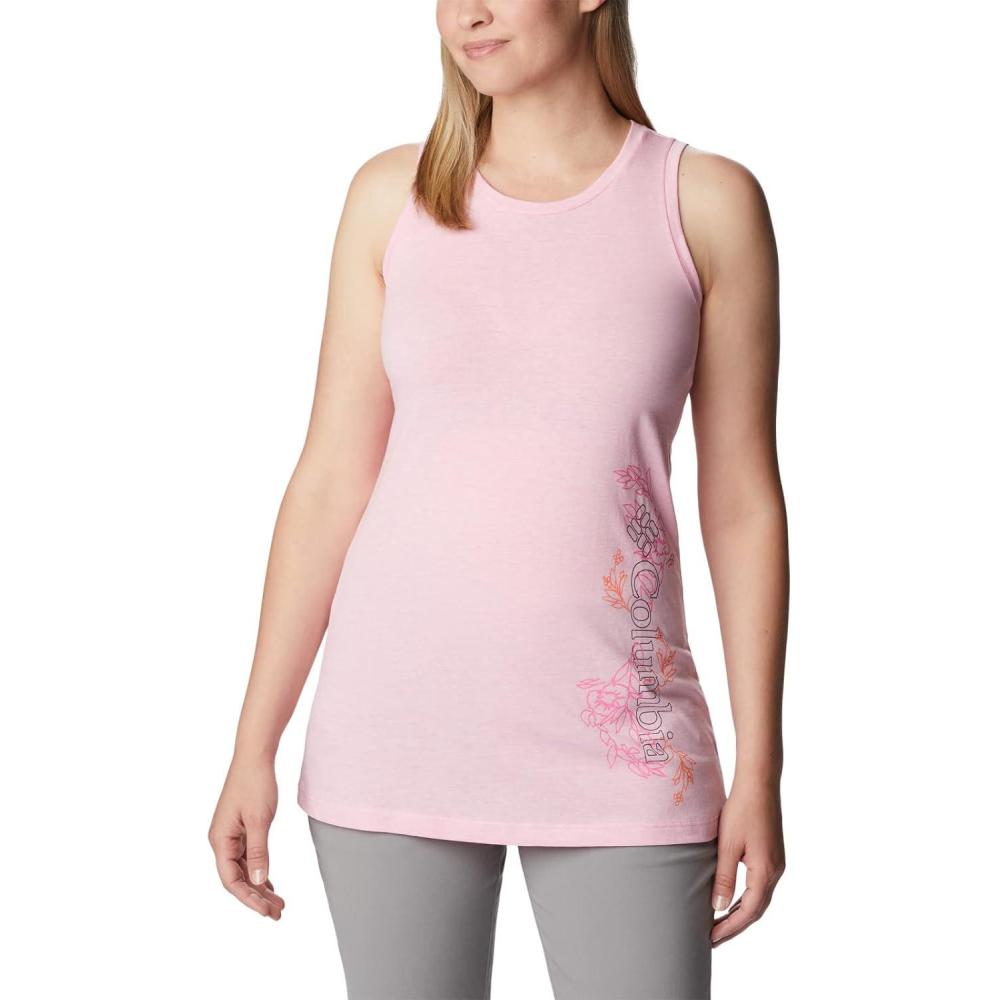 imageColumbia Womens Bluff Mesa TankCami ShirtWild Rose HeatherBlooming Lines Graphic