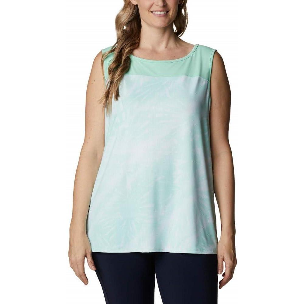 imageColumbia Womens Columbia Womens Chill River Tank Top Moisture Wicking Sun ProtectionMint CaySunburst Print