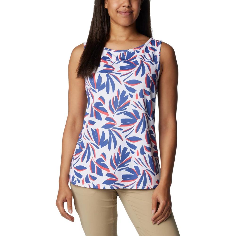 imageColumbia Womens Columbia Womens Chill River Tank Top Moisture Wicking Sun ProtectionWhite Areca