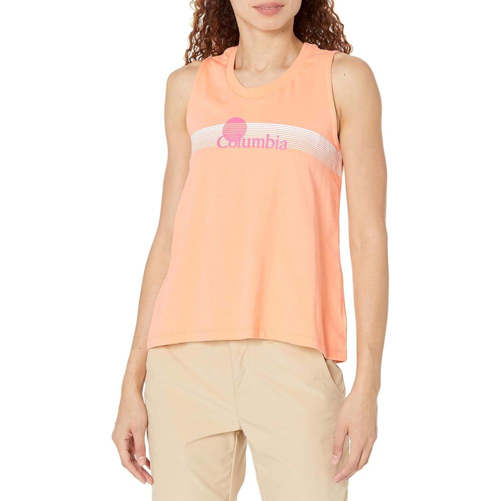 imageColumbia Womens North Cascades TankPeachInverted Brand Graphic