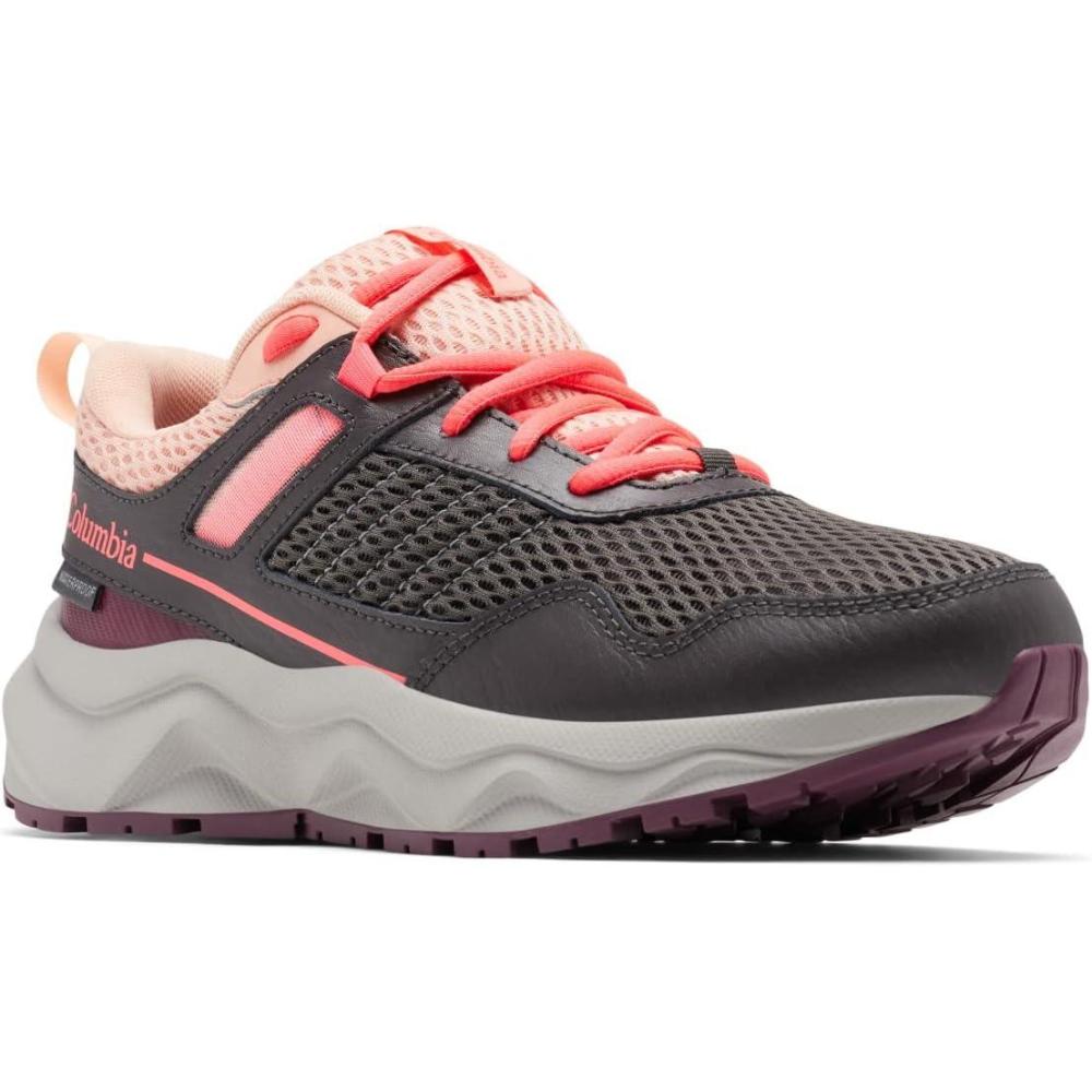 imageColumbia Womens Plateau Waterproof Hiking ShoeDark GreyNeon Sunrise