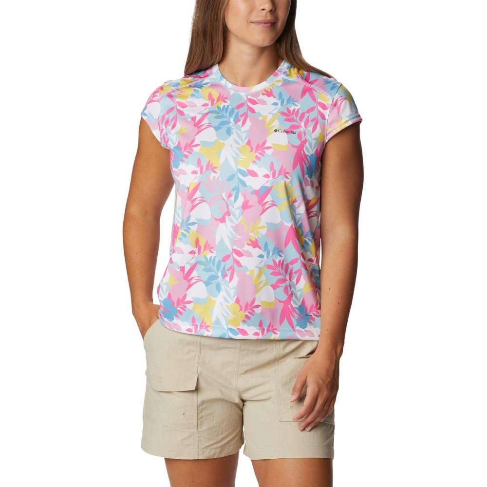 imageColumbia Womens Summerdry Short Sleeve Printed TeeWhiteFloriated