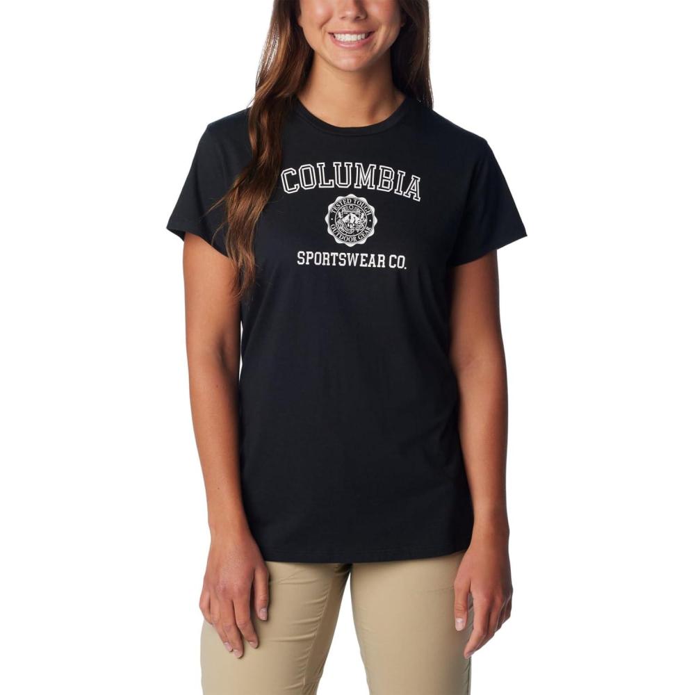 imageColumbia Womens Sun Trek Ss Graphic TeeBlackCsc Emblem