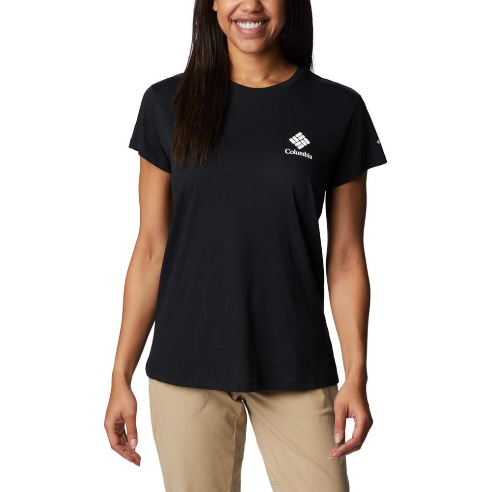 imageColumbia Womens Sun Trek Ss Graphic TeeBlackCsc Stacked Mini Graphic