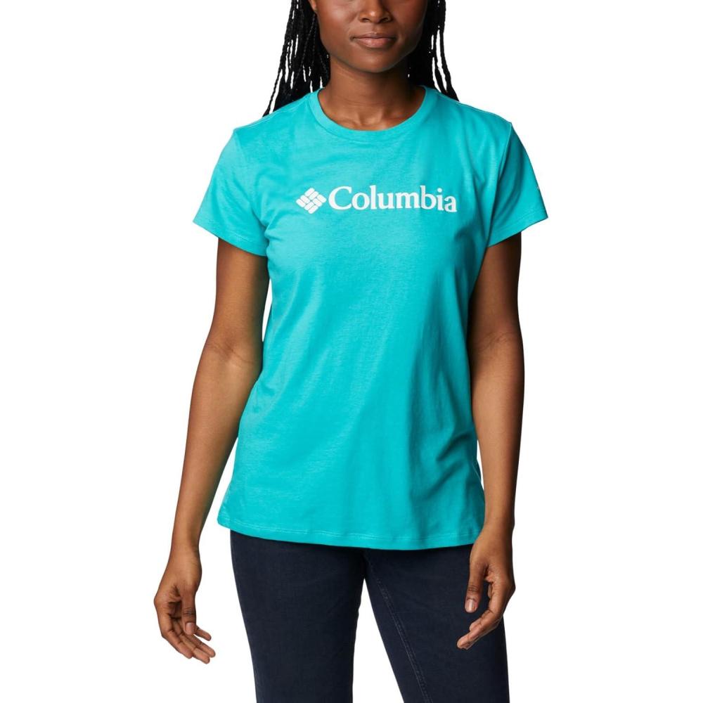 imageColumbia Womens Sun Trek Ss Graphic TeeBright AquaCsc Branded Graphic
