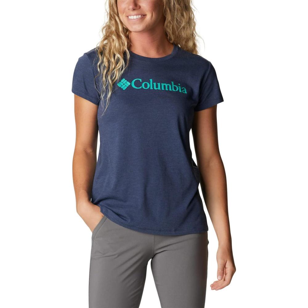 imageColumbia Womens Sun Trek Ss Graphic TeeNocturnal HeatherGem Columbia