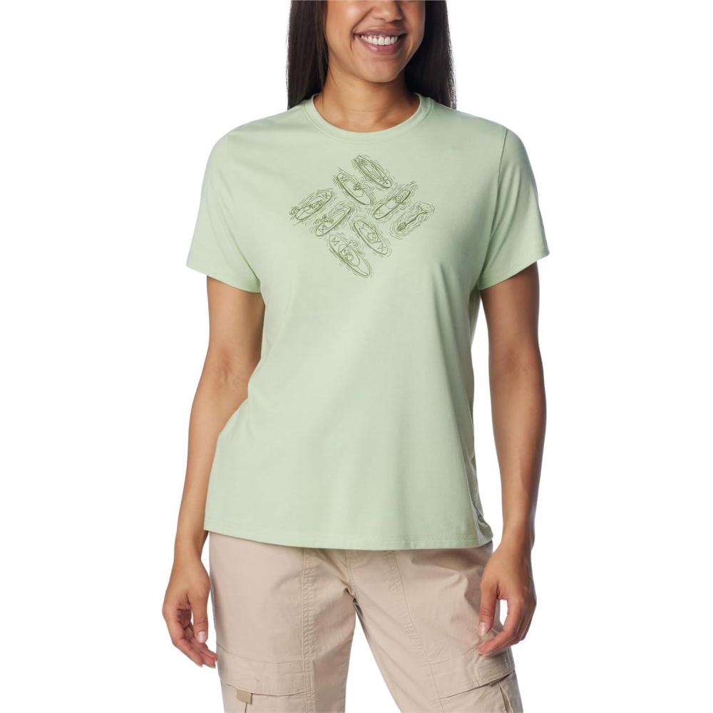 imageColumbia Womens Sun Trek Ss Graphic TeeSage LeafOutlined Kayaks