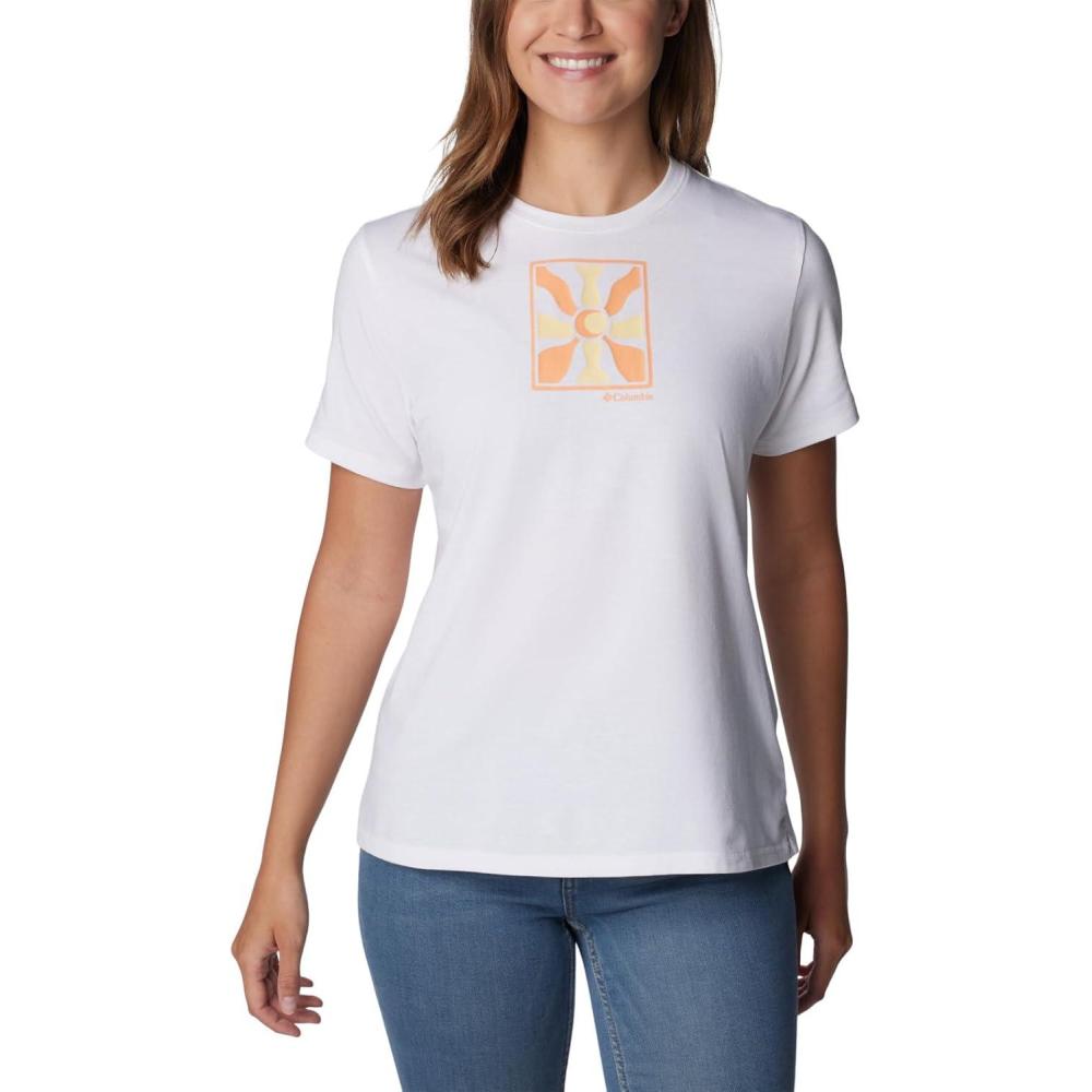 imageColumbia Womens Sun Trek Ss Graphic TeeWhiteWavy Rays