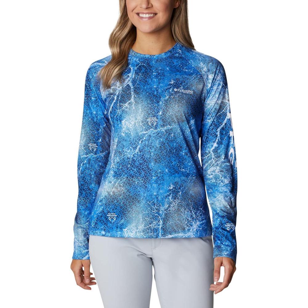 imageColumbia Womens Super Tidal Tee Long SleeveBright Nectar Fish Frenzy Print
