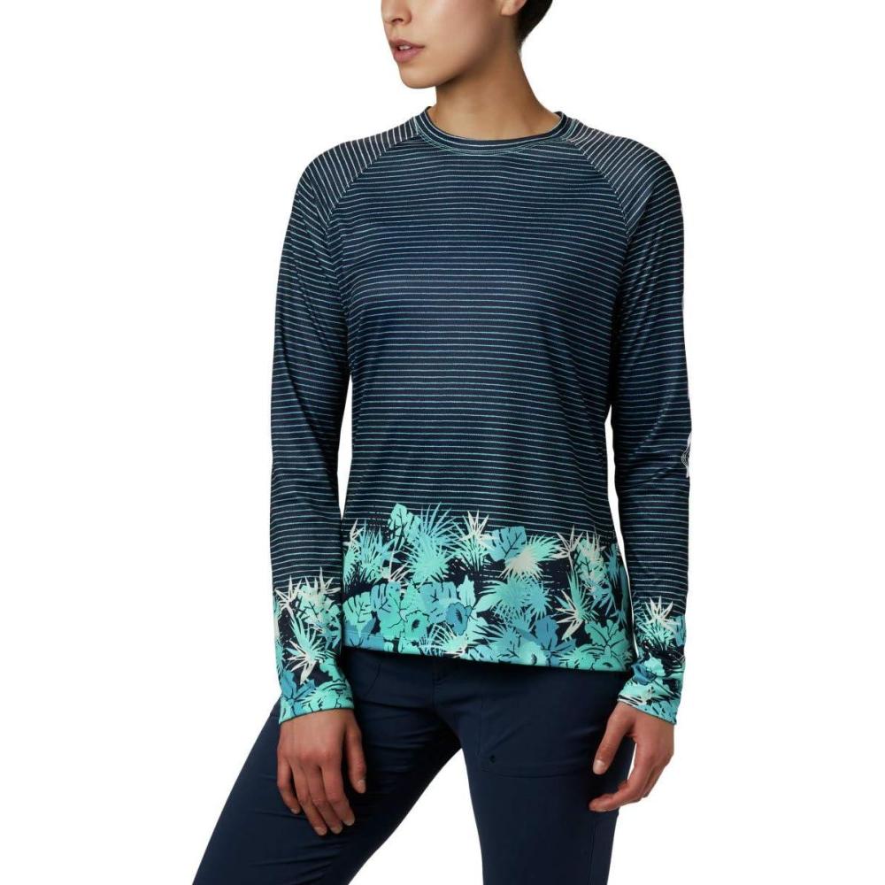 imageColumbia Womens Super Tidal Tee Long SleeveDolphin Wild Stripes Print