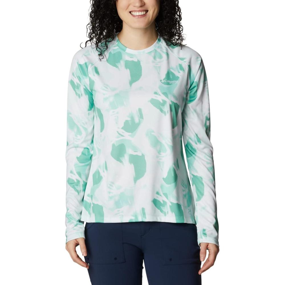 imageColumbia Womens Super Tidal Tee Long SleeveKelpAuroras Print