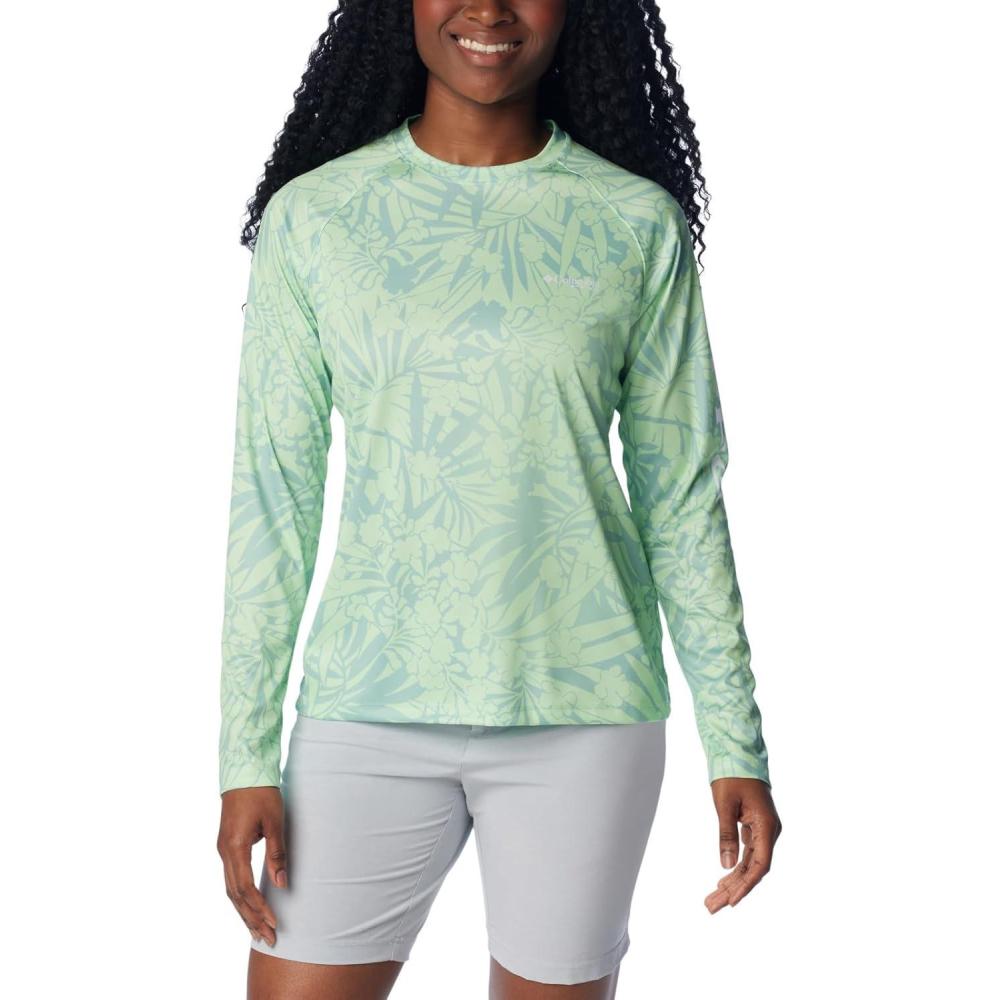 imageColumbia Womens Super Tidal Tee Long SleeveNew Mint Tropictones