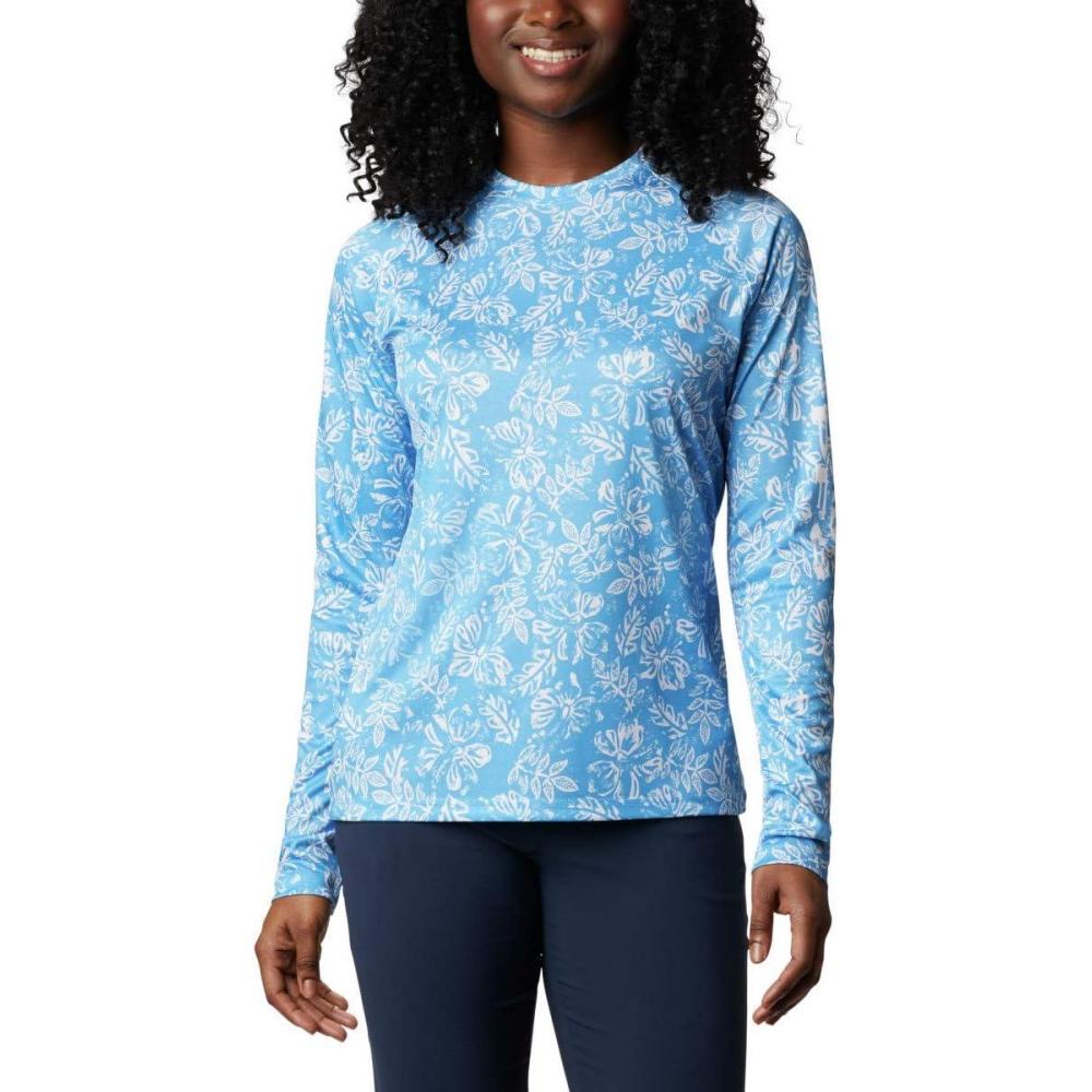 imageColumbia Womens Super Tidal Tee Long SleeveYacht Archive Palms Print