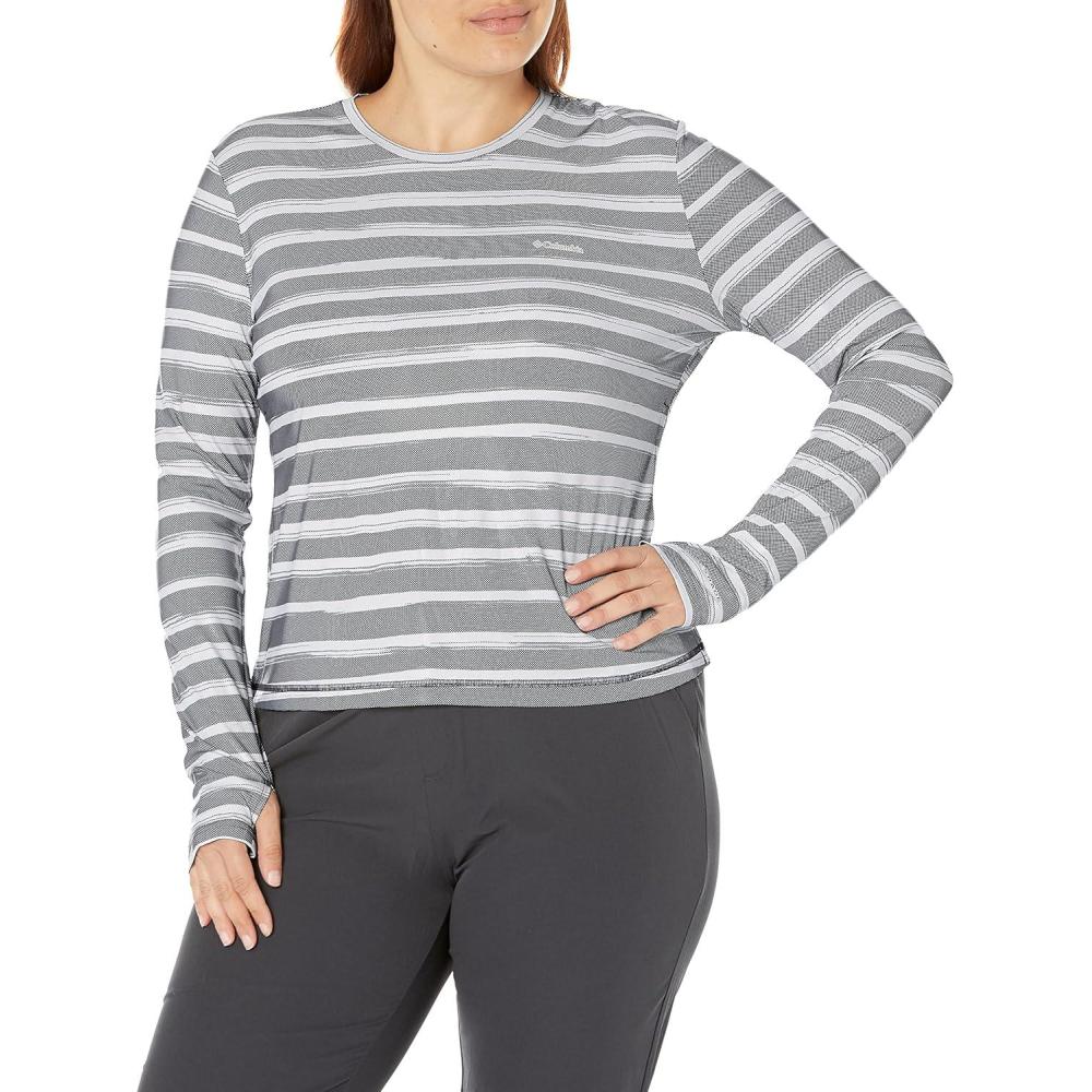imageColumbia Womens W Sun Deflector Summerdry Ls ShirtNocturnal Brush Stripe