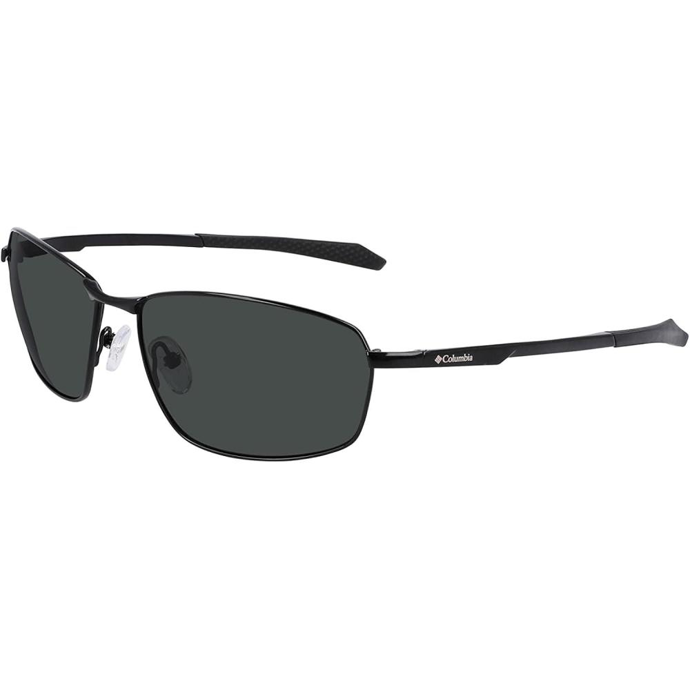 imageColumbia mens Fir Ridge Rectangular SunglassesShiny BlackSolid Green Lens