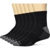 Columbia Men’s 1/2 Cushion Quarter Arch Support Poly Blend Socks, 6 Pack(Black/Columbia Grey)