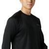 Columbia Mens Fork Stream™ Long Sleeve Shirt(Black/City Grey Logo)