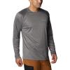 Columbia Mens Fork Stream™ Long Sleeve Shirt(Charcoal Heather/Cool Grey Logo)