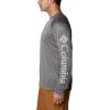 Columbia Mens Fork Stream™ Long Sleeve Shirt(Charcoal Heather/Cool Grey Logo)