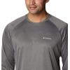 Columbia Mens Fork Stream™ Long Sleeve Shirt(Charcoal Heather/Cool Grey Logo)