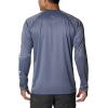 Columbia Mens Fork Stream™ Long Sleeve Shirt(Collegiate Navy Heather/White Logo)