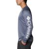 Columbia Mens Fork Stream™ Long Sleeve Shirt(Collegiate Navy Heather/White Logo)