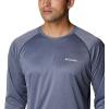 Columbia Mens Fork Stream™ Long Sleeve Shirt(Collegiate Navy Heather/White Logo)