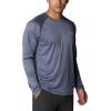 Columbia Mens Fork Stream™ Long Sleeve Shirt(Collegiate Navy Heather/White Logo)