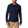 Columbia Mens Fork Stream™ Long Sleeve Shirt(Collegiate Navy/White Logo)