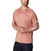 Columbia Mens Fork Stream™ Long Sleeve Shirt(Dark Coral Heather/White Logo)