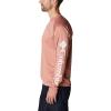 Columbia Mens Fork Stream™ Long Sleeve Shirt(Dark Coral Heather/White Logo)