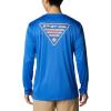 Columbia Mens Fork Stream™ Long Sleeve Shirt(Vivid Blue/Florida)