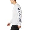 Columbia Mens Fork Stream™ Long Sleeve Shirt(White/Collegiate Navy Logo)