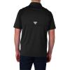 Columbia Men’s Golf Flycaster Pocket Polo Shirt Omni Wick Breathable Short Sleeve(Black)