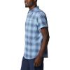 Columbia Mens Newton Ridge Plaid Short Sleeve(Jet Stream Soft Ombre)