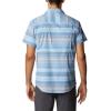 Columbia Mens Newton Ridge Plaid Short Sleeve(Jet Stream Striped Sunset)