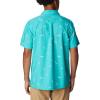 Columbia Mens Pine Canyon Short SleeveHiking Shirt(Bright Aqua Baja Bonanza)