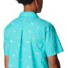 Columbia Mens Pine Canyon Short SleeveHiking Shirt(Bright Aqua Baja Bonanza)