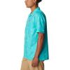 Columbia Mens Pine Canyon Short SleeveHiking Shirt(Bright Aqua Baja Bonanza)