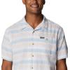 Columbia Mens Pine Canyon Short SleeveHiking Shirt(Peach Blossom Stripe)