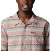 Columbia Mens Pine Canyon Short SleeveHiking Shirt(Spicy Stripe)