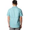 Columbia Mens Silver Ridge Utility Lite Novelty Short Sleeve(Ripple Blue Pulaski Plaid)