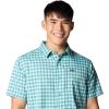 Columbia Mens Silver Ridge Utility Lite Novelty Short Sleeve(Ripple Blue Pulaski Plaid)