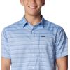 Columbia Mens Silver Ridge Utility Lite Novelty Short Sleeve(Skyler Chambray Stripe)