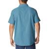 Columbia Men’s Under Exposure Yarn Dye Short Sleeve Shirt(Electric Turquoise Oxford Stripe)