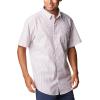 Columbia Men’s Under Exposure Yarn Dye Short Sleeve Shirt(Red Onion Oxford Stripe)