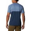 Columbia Mens Zero Ice Cirro-Cool Short Sleeve Shirt(Bluestone/Collegiate Navy Heather)