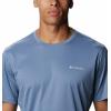 Columbia Mens Zero Ice Cirro-Cool Short Sleeve Shirt(Bluestone/Collegiate Navy Heather)